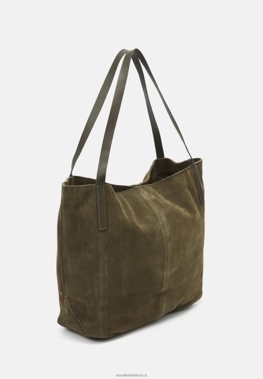 TX2DF2359 donne Anna Field borsa in pelle kaki