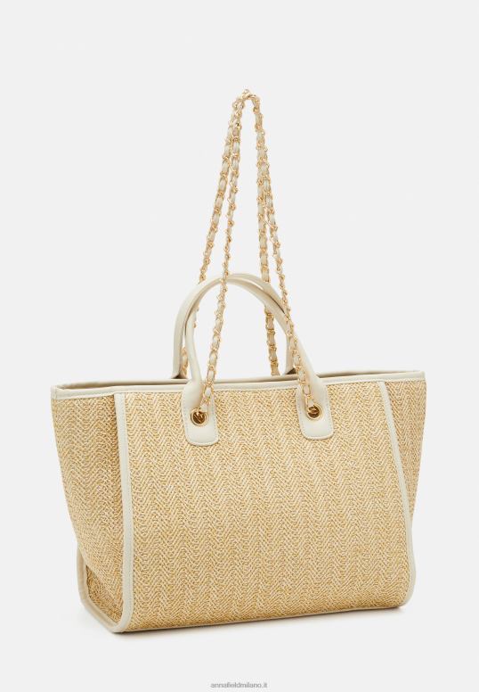 TX2DF2463 donne Anna Field borsa tote bianco sporco