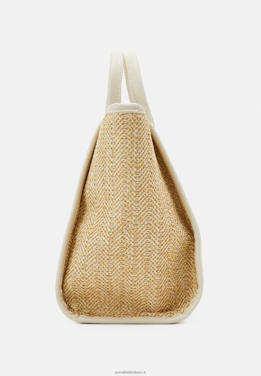 TX2DF2463 donne Anna Field borsa tote bianco sporco