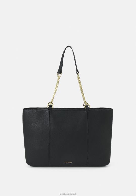 TX2DF2494 donne Anna Field borsa tote in pelle nera