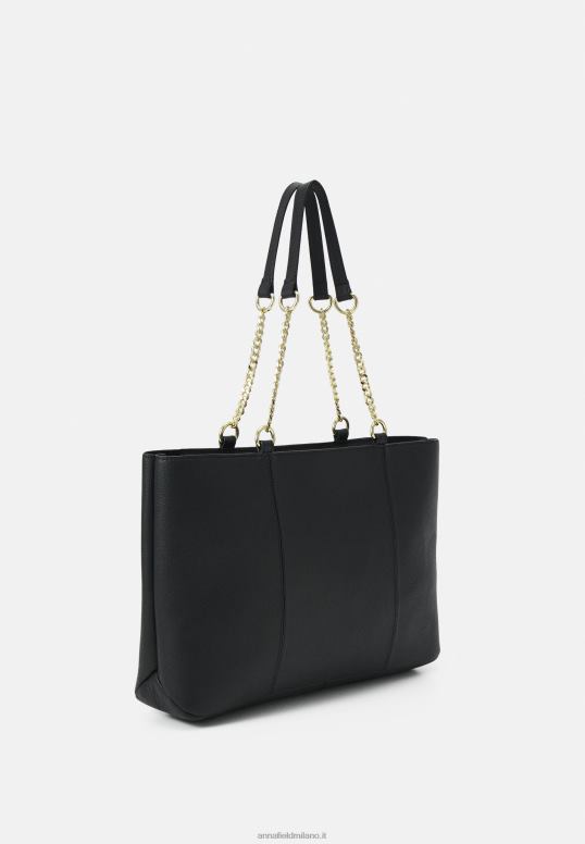 TX2DF2494 donne Anna Field borsa tote in pelle nera
