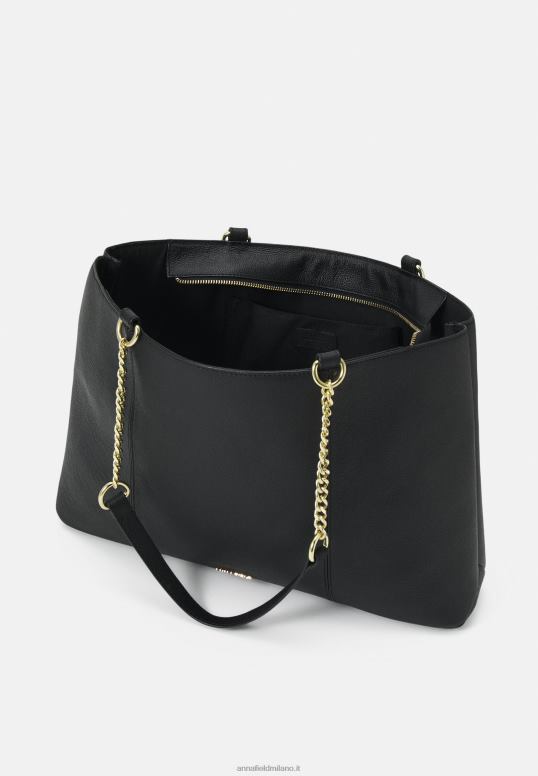 TX2DF2494 donne Anna Field borsa tote in pelle nera