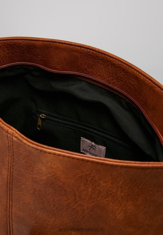 TX2DF2502 donne Anna Field borsa a tracolla cognac