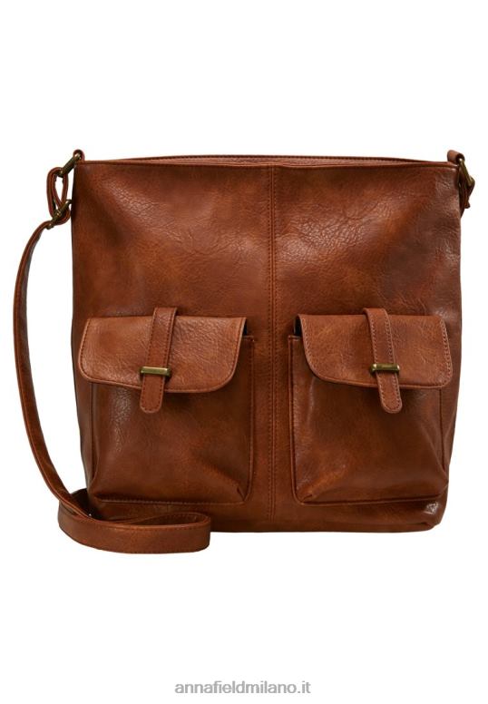TX2DF2502 donne Anna Field borsa a tracolla cognac