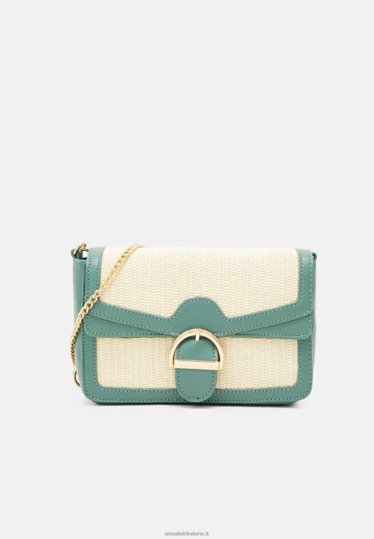 TX2DF2526 donne Anna Field borsa a tracolla verde