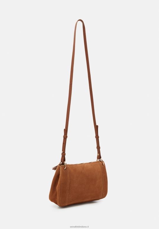 TX2DF2532 donne Anna Field borsa a tracolla in pelle cognac