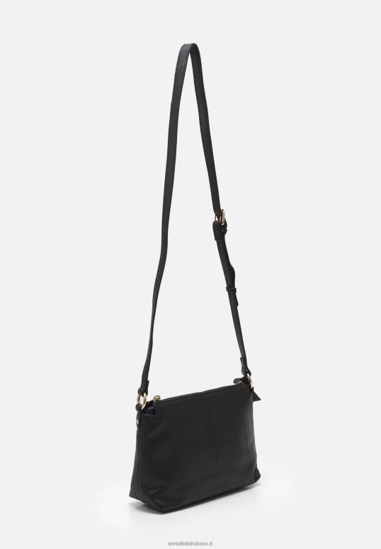 TX2DF2538 donne Anna Field borsa a tracolla in pelle nera