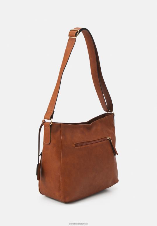 TX2DF2558 donne Anna Field borsa a tracolla cognac