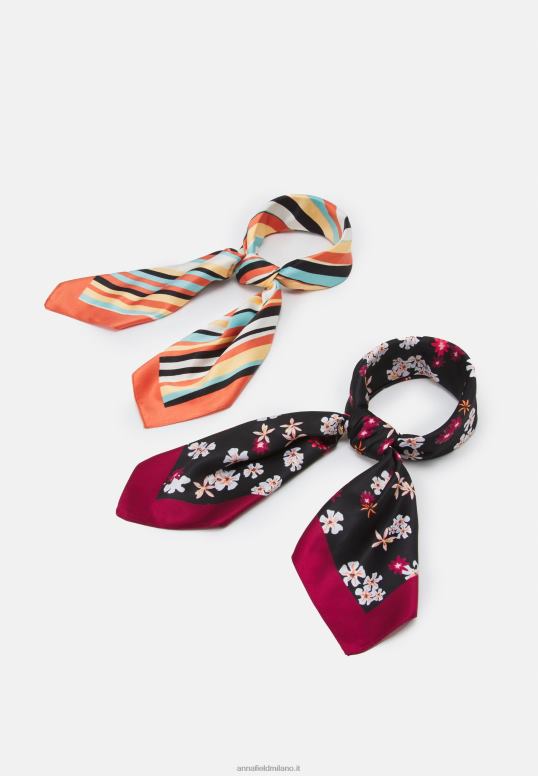 TX2DF2712 donne Anna Field Confezione da 2 foulard multicolore/nero