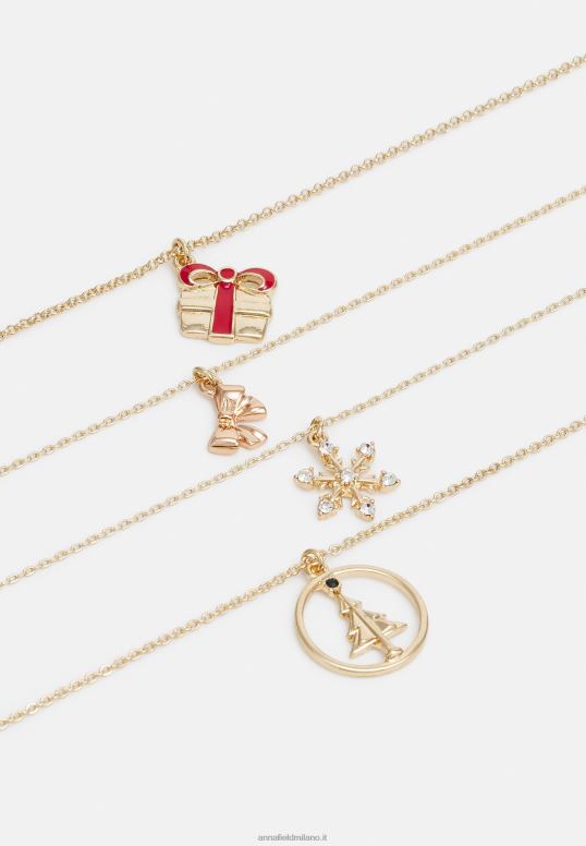 TX2DF2658 donne Anna Field Confezione da 4 collana color oro