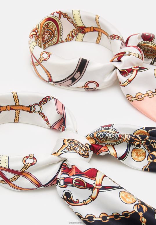 TX2DF2832 donne Anna Field Confezione da 2 foulard blu scuro/rosa