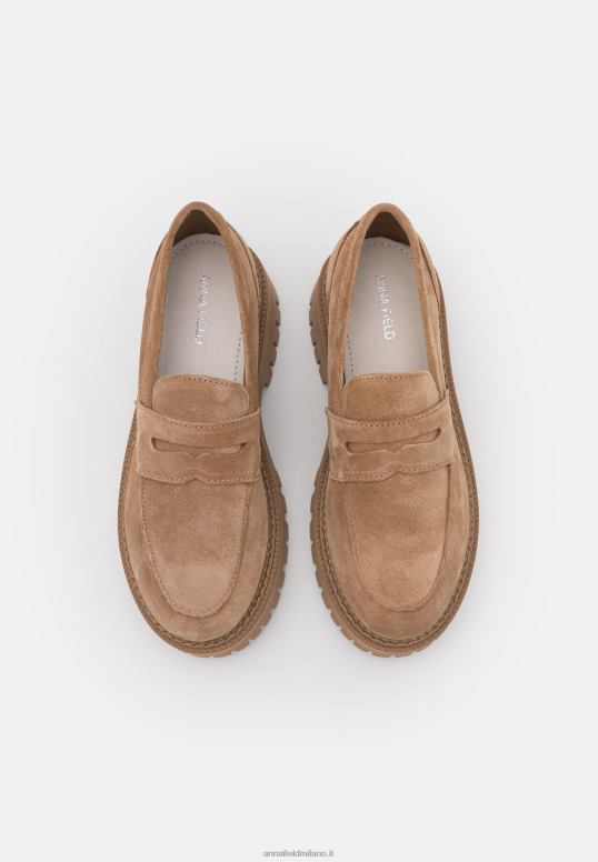 TX2DF1783 donne Anna Field slip-on in pelle tortora