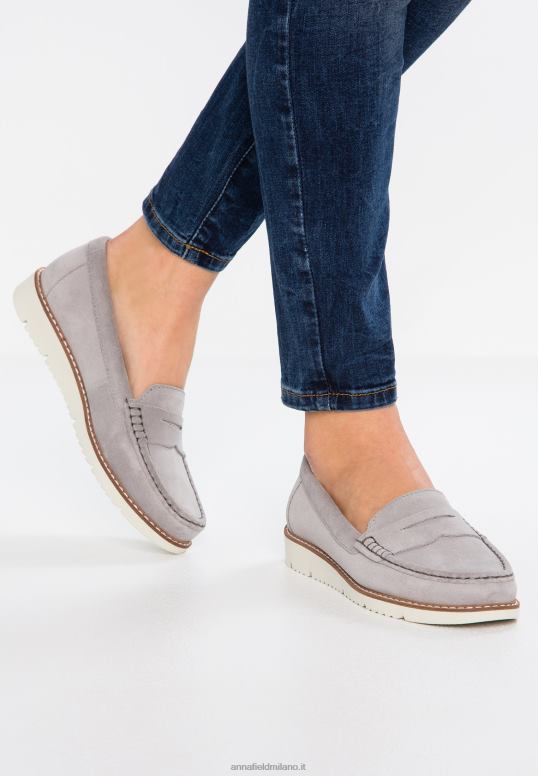 TX2DF1784 donne Anna Field slip-on comfort in pelle grigio