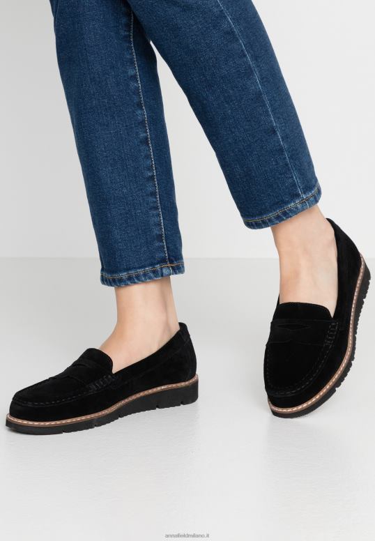 TX2DF1787 donne Anna Field slip-on comfort in pelle nero