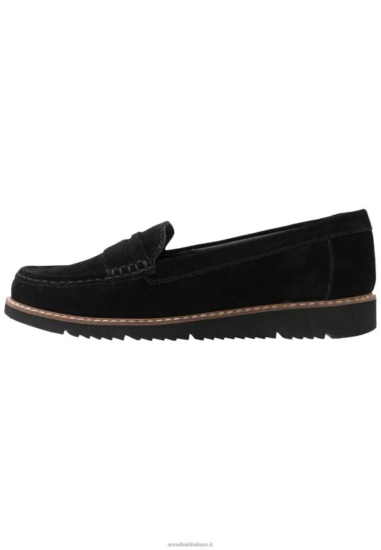 TX2DF1787 donne Anna Field slip-on comfort in pelle nero