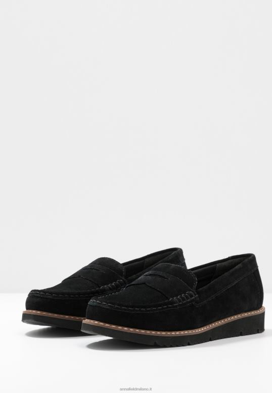 TX2DF1787 donne Anna Field slip-on comfort in pelle nero