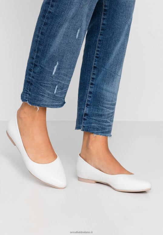 TX2DF2072 donne Anna Field ballerine in pelle bianche