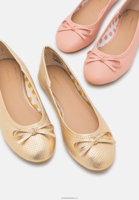 TX2DF2096 donne Anna Field Confezione da 2 ballerine oro/rosa