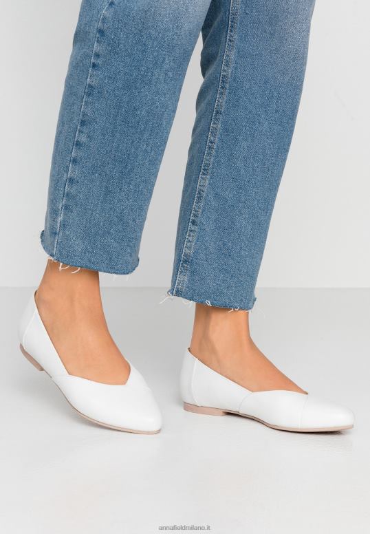 TX2DF2135 donne Anna Field ballerine in pelle ballerine bianche