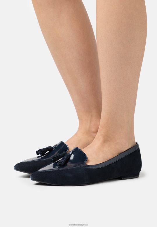 TX2DF2139 donne Anna Field ballerine in pelle blu scuro