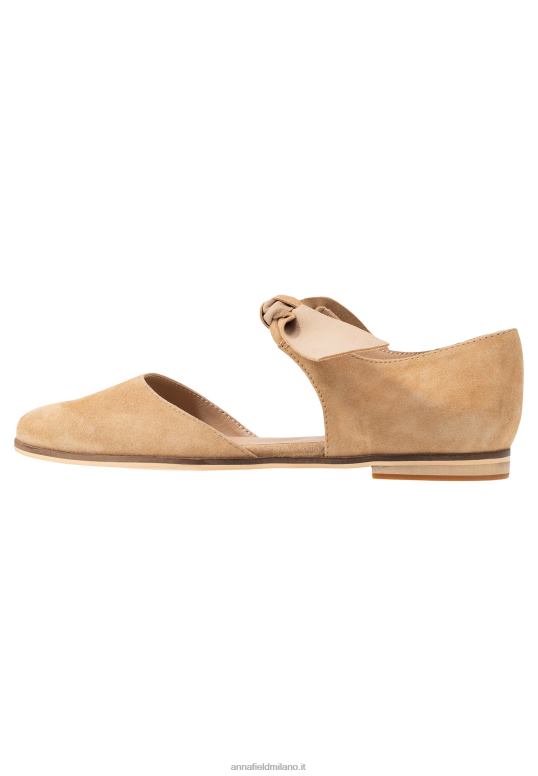 TX2DF2162 donne Anna Field ballerine in pelle con cinturino alla caviglia beige