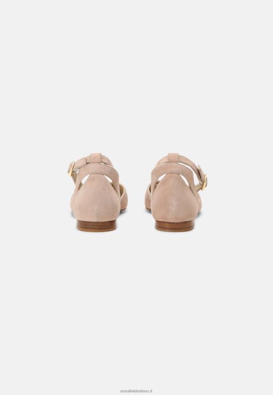 TX2DF2164 donne Anna Field ballerine in pelle con cinturino alla caviglia beige