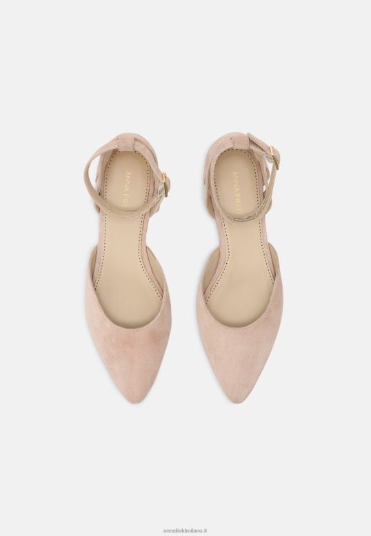 TX2DF2164 donne Anna Field ballerine in pelle con cinturino alla caviglia beige