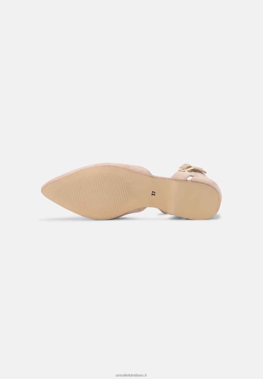 TX2DF2164 donne Anna Field ballerine in pelle con cinturino alla caviglia beige