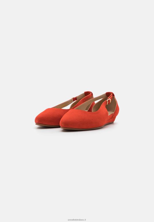 TX2DF2165 donne Anna Field ballerine in pelle con cinturino alla caviglia rosso