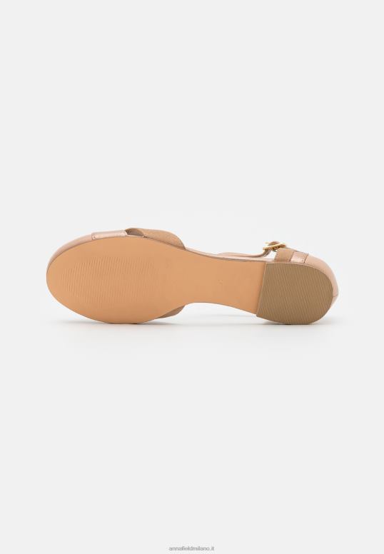 TX2DF2168 donne Anna Field ballerine in pelle con cinturino alla caviglia beige