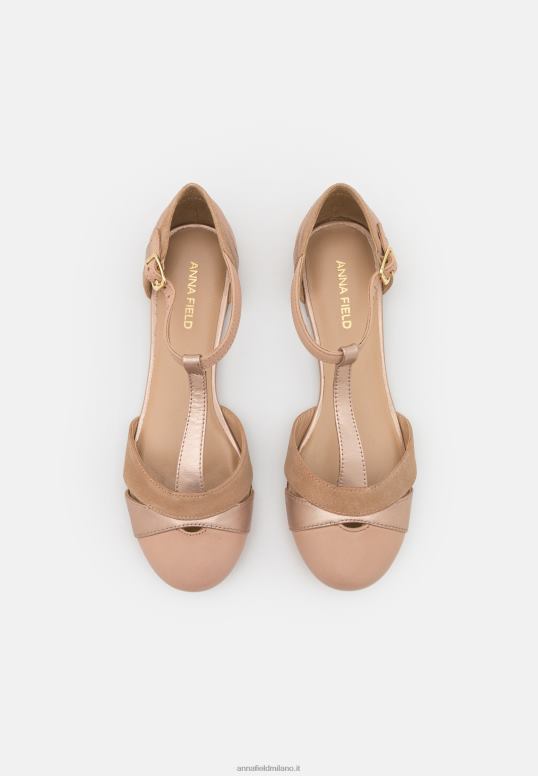 TX2DF2168 donne Anna Field ballerine in pelle con cinturino alla caviglia beige