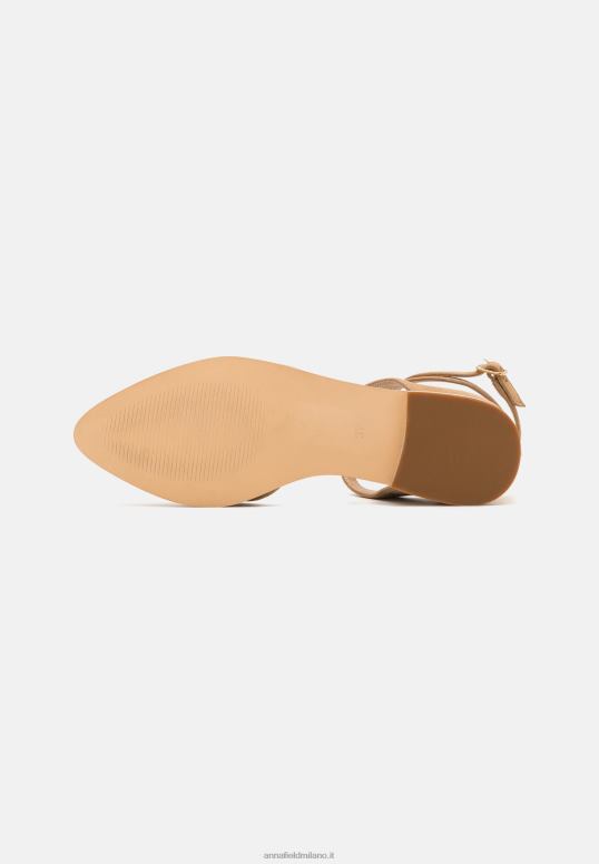 TX2DF2170 donne Anna Field ballerine in pelle con cinturino alla caviglia beige