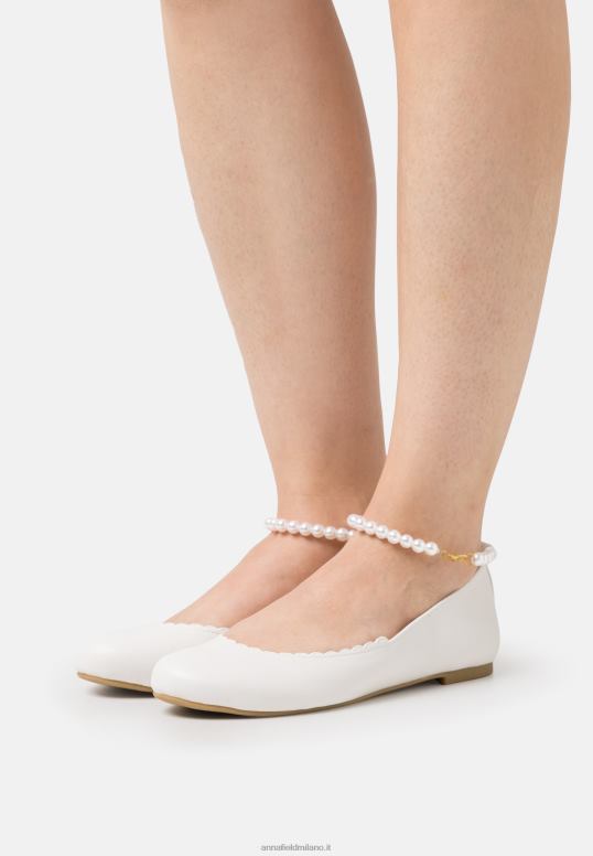 TX2DF2178 donne Anna Field ballerine con cinturino alla caviglia bianche