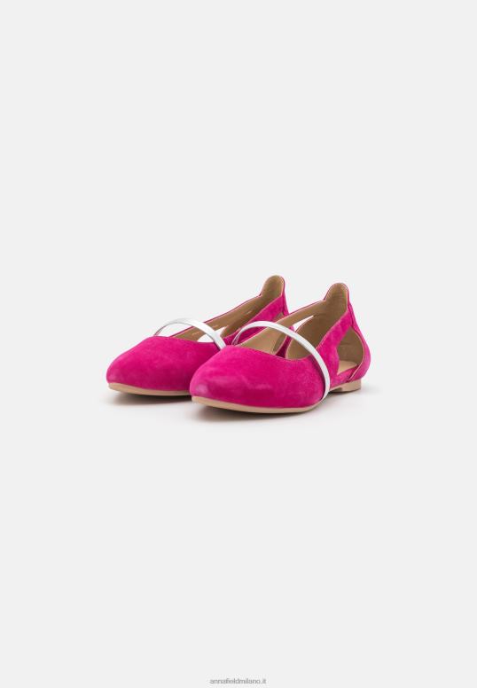 TX2DF2179 donne Anna Field ballerine in pelle con cinturino alla caviglia rosa