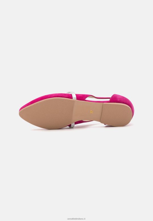 TX2DF2179 donne Anna Field ballerine in pelle con cinturino alla caviglia rosa