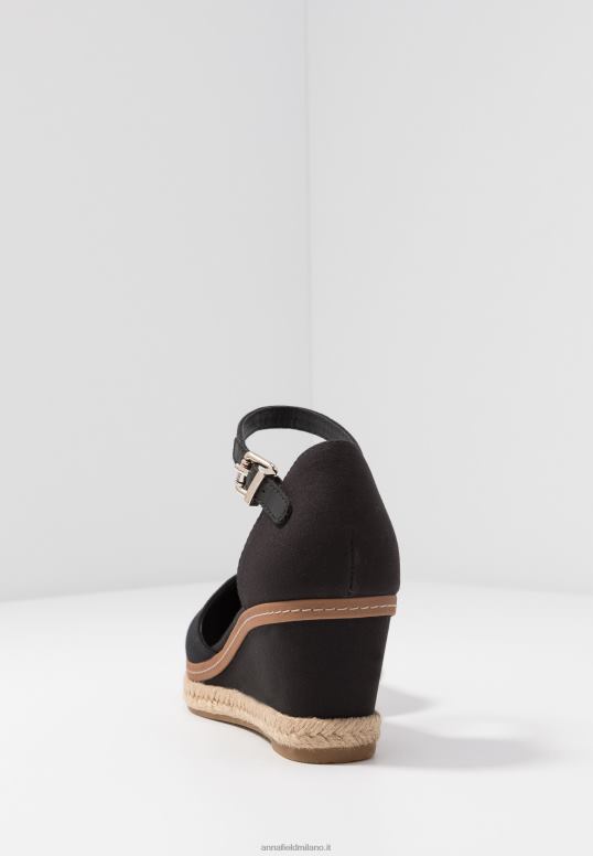 TX2DF1710 donne Anna Field zeppe con zeppa media a punta chiusa di base nere