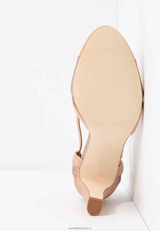 TX2DF1778 donne Anna Field tacchi alti in pelle tacchi alti rosa chiaro