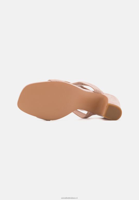 TX2DF1336 donne Anna Field sandali in pelle con tacco alto color oro rosa