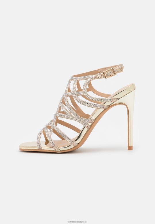 TX2DF1354 donne Anna Field sandali in pelle con tacco alto color oro
