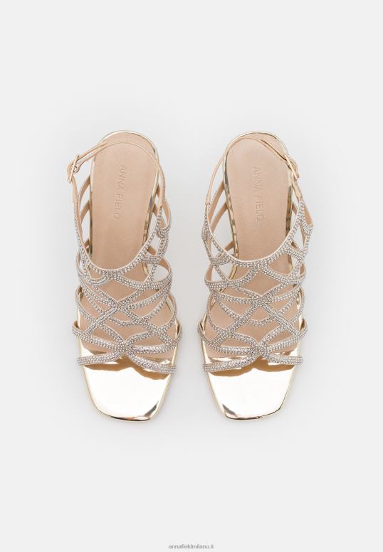 TX2DF1354 donne Anna Field sandali in pelle con tacco alto color oro