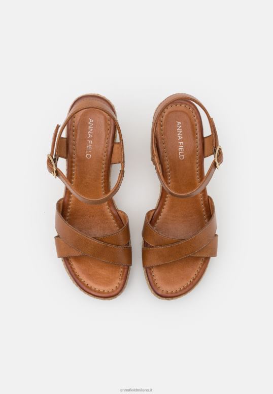 TX2DF1478 donne Anna Field sandali in pelle con tacco alto cognac