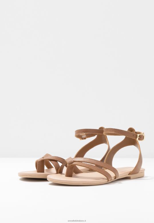 TX2DF1513 donne Anna Field sandali con cinturino a T in pelle cognac