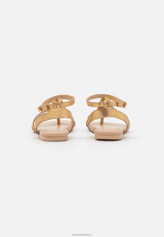 TX2DF1529 donne Anna Field sandali con cinturino a T in pelle color oro