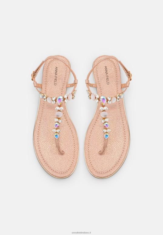 TX2DF1534 donne Anna Field sandali con cinturino a t oro rosa