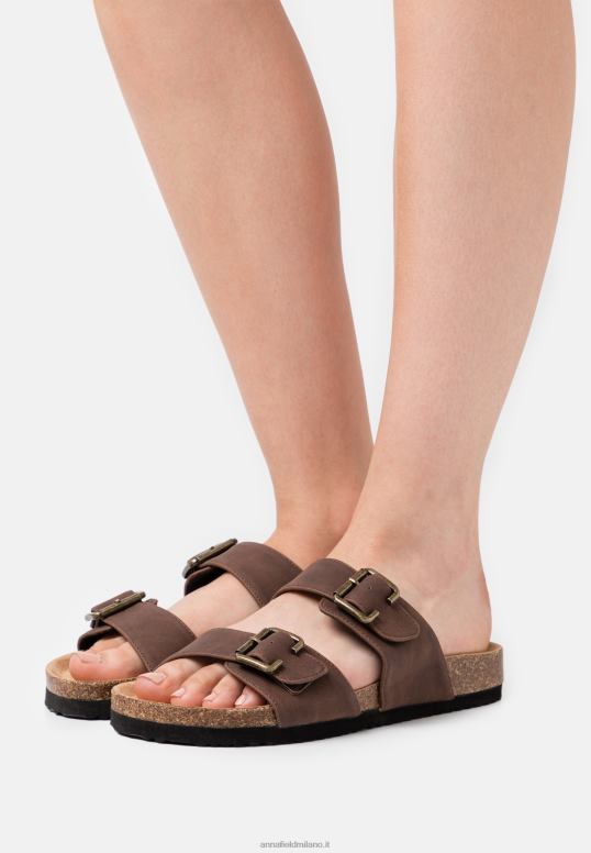 TX2DF1876 donne Anna Field pantofole marrone scuro