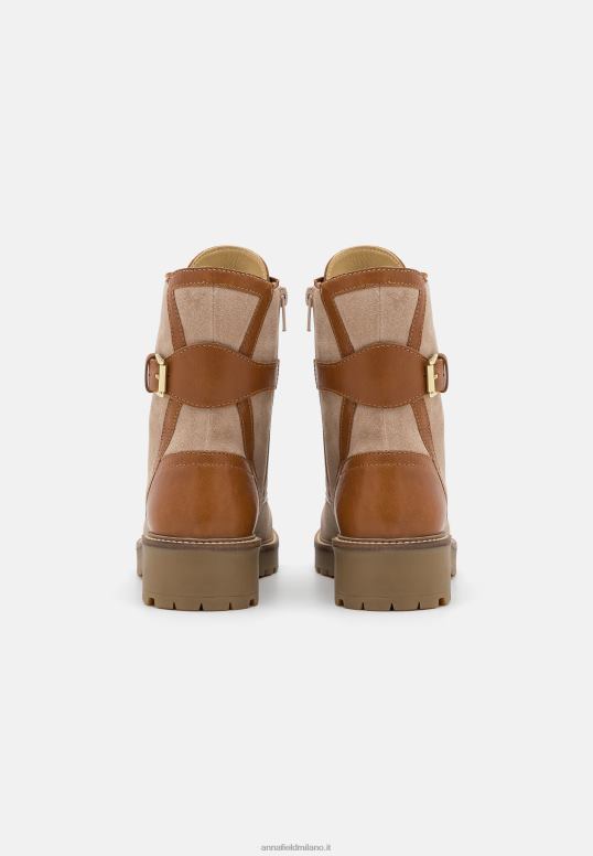 TX2DF2022 donne Anna Field stivaletti stringati in pelle tortora