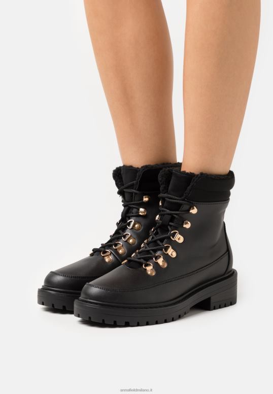 TX2DF2030 donne Anna Field stivale invernale stivaletto stringato nero