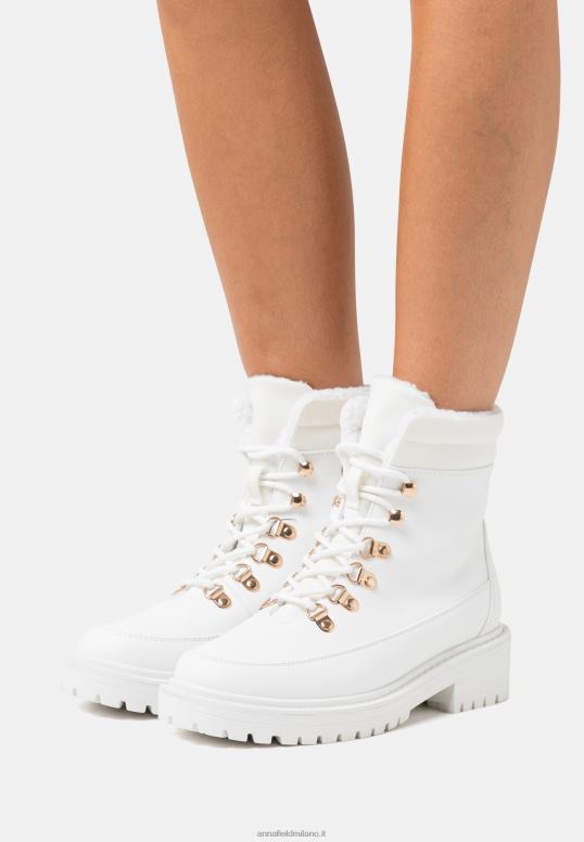 TX2DF2046 donne Anna Field stivale invernale stivaletto stringato bianco