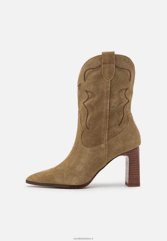 TX2DF2051 donne Anna Field stivaletto da cowboy/motociclista in pelle kaki