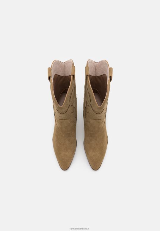 TX2DF2051 donne Anna Field stivaletto da cowboy/motociclista in pelle kaki